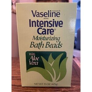Vintage Vaseline Intensive Care Aloe Vera Moisturizing Bath Beads NOS 80’s